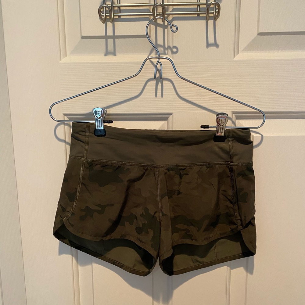 RARE CAMO LULULEMON SHORTS